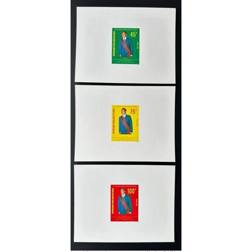 Congo 1981 Mi. 802 - 804 Epreuve De Luxe Proof Le Colonel Denis Sassou-Nguesso President
