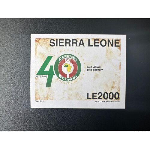 Sierra Leone 2015 Nd Imperf Emission Commune Joint Issue Cedeao Ecowas 40 Ans 40 Years