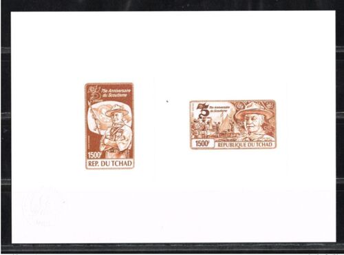 Tchad 1983 Mi. 1020 - 1021 Epreuve D'artiste Collective Artist Proof Scoutisme Scouts Pfadfinder Lord Baden-Powell
