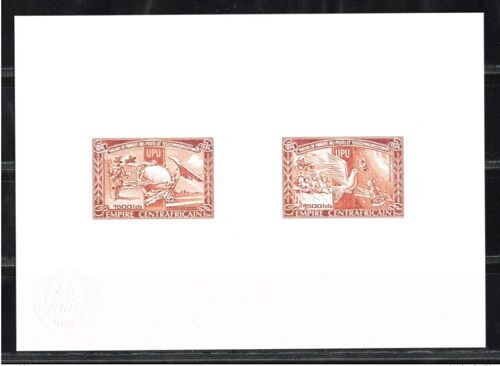 Centrafricaine 1978 Mi. 547 - 548 Epreuve D'artiste Collective Artist Proof Dove Upu Avion Concorde Horse Space Airplane