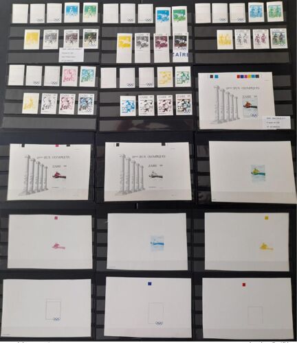 Congo Zaire 1984 Cob 1239 - 1243 Bl 57 Color Proofs Essais Couleur Imperf Nd Olympic Games Jeux Olympiques Los Angeles