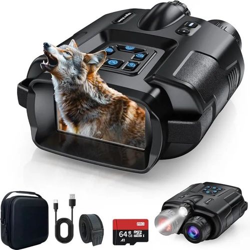 Jumelles de Vision Nocturne 4K Jumelles Pro 3,3" HD, Vision Couleur, Zoom 8x, 600m