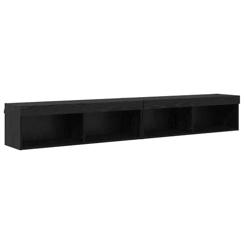 vidaXL Meubles TV muraux Panama 2 pcs Chêne noir 100 x 30 x 30 cm
