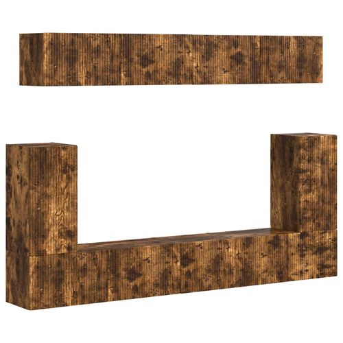 vidaXL Ensemble meuble TV 5 pcs Chêne fumé Bois d'ingénierie