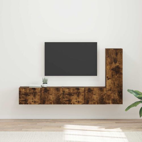 vidaXL Ensemble meuble TV 2 pcs Chêne fumé Bois d'ingénierie