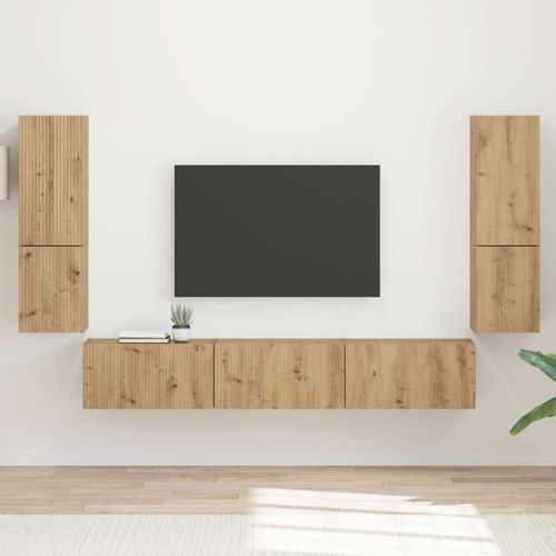vidaXL Ensemble meuble TV 4 pcs Chêne artisanal Bois d'ingénierie