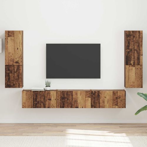 vidaXL Ensemble meuble TV 4 pcs Bois ancien Bois d'ingénierie