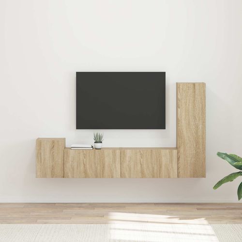 vidaXL Ensemble meuble TV 4 pcs Chêne Sonoma Bois d'ingénierie