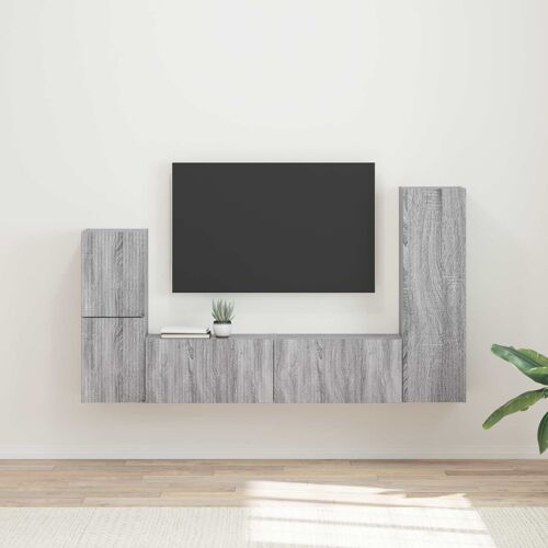 vidaXL Ensemble meuble TV 4 pcs Gris Sonoma Bois d'ingénierie