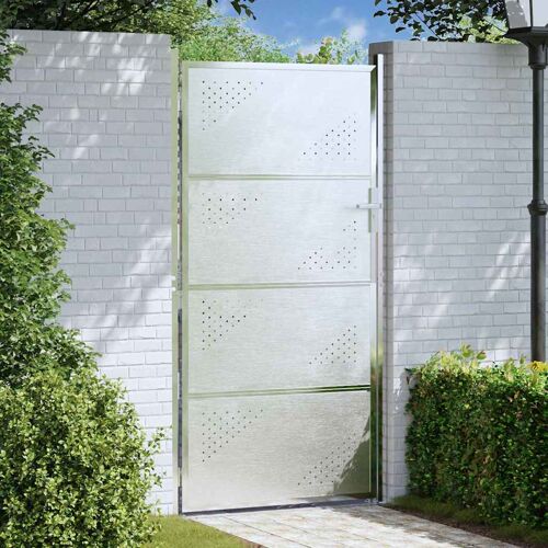 Vidaxl Porte De Jardin Argenté 96 X 180 Cm Acier Inoxydable