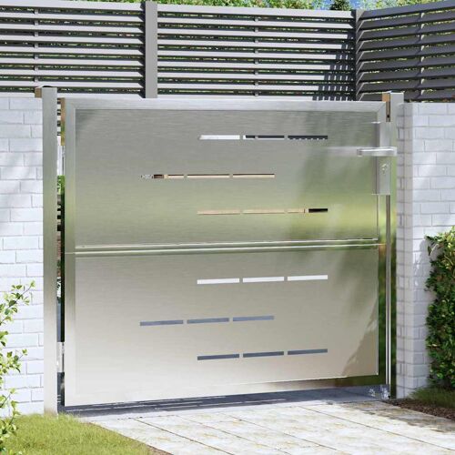 Vidaxl Porte De Jardin Argenté 100 X 75 Cm Acier Inoxydable