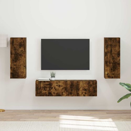 vidaXL Ensemble meuble TV 2 pcs Chêne fumé Bois d'ingénierie