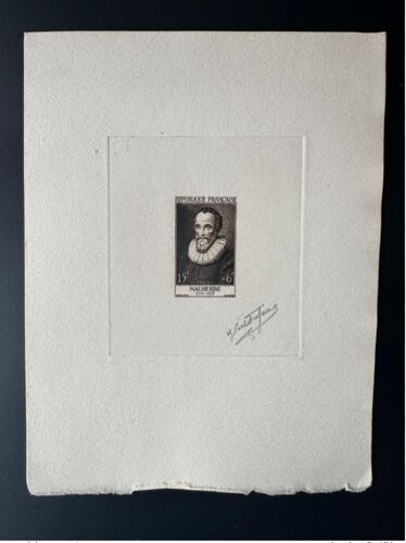 France 1955 Yt 1028 Epreuve D'artiste Etat Proof Malherbes Celebrites Serie Renoir Spitz Dufresnes