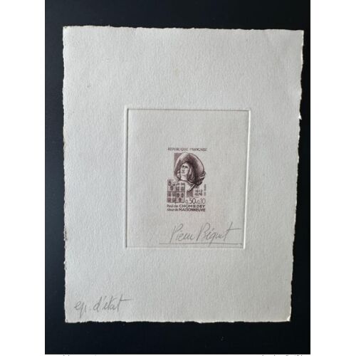 France 1972 Yt 1706 Epreuve D'artiste Etat Proof Paul Chomedey Sieur De Maisonneuve Marron Brown