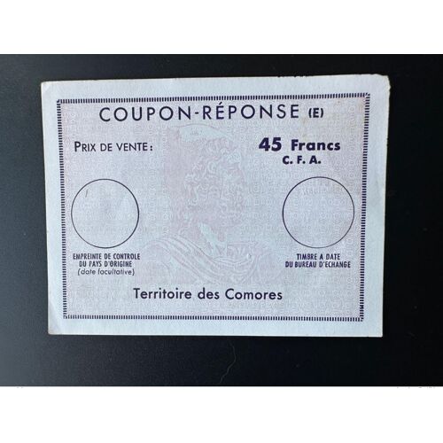 Comores Comoros Coupon-Reponse 45 Fcfa Irc Ias Cri "E"
