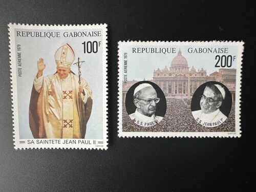 Gabon 1979 Mi. 689 - 690 Pape Jean Paul Ii Pope Papst John Johannes