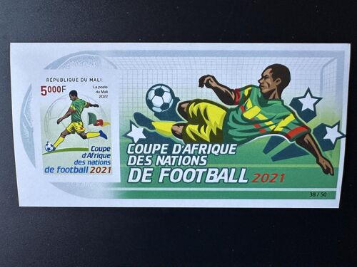 Mali 2022 Mi. Bl. ? Nd Imperf Coupe D'afrique Des Nations Can Football Fußball Soccer 2021 Drapeau Flag Fahne