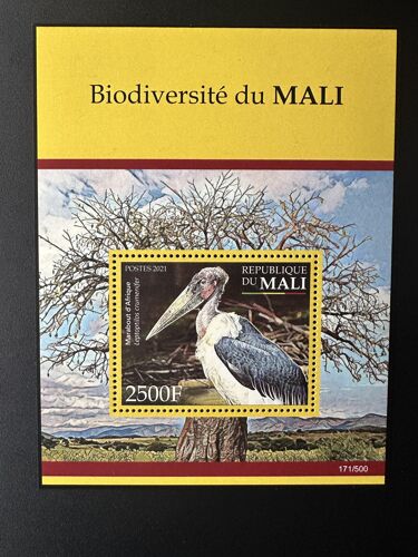 Mali 2021 Mi. ? Biodiversite Faune Fauna Bird Oiseau Vogel Marabout D'afrique