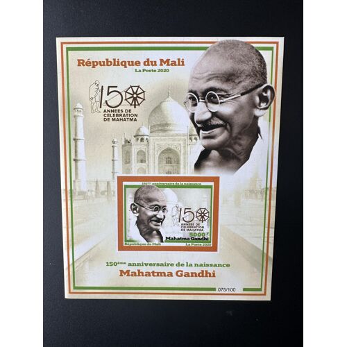 Mali 2020 Mi. Bl. ? Nd Imperf Mohandas Mahatma Gandhi 150 Ans Years Celebration Inde India