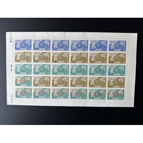 Monaco 1963 Yt 613 Planche Sheet Essai Couleur Color Proof Lions Club International Emblem Charity Organization