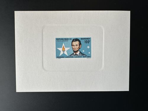 Dahomey 1965 Mi. 255 Epreuve De Luxe Proof Lincoln President Usa 1809-1865 Poste Aerienne Republique Stars Torch