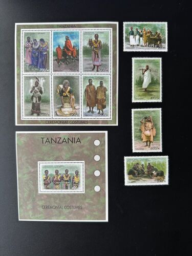 Tanzanie 2007 Mi. 4513-4522 Bl. 613 Costumes Ceremoniels Masai Culture Ethnique Tanzanian Ceremonial Costumes Tansania