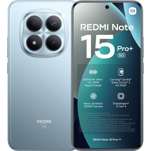 Xiaomi Redmi Note 15 Pro+ 5G Dual-SIM 256 Go Bleu