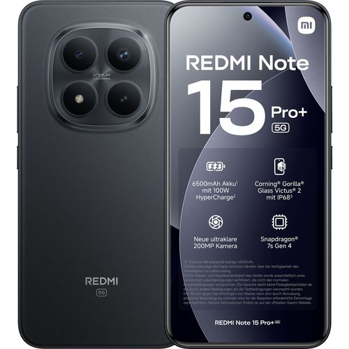 Xiaomi Redmi Note 15 Pro+ 5G Dual-SIM 256 Go Noir