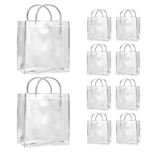 Pour 10pcs Clair Sacs-Cadeaux Avec Poignées Compatible Pour les Bijoux Bonbons Cadeau de Noël