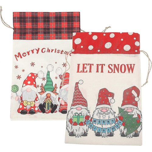 Noël Cordon De Serrage Cadeau De Noël Party Favor Sac De La Fête De Noël De Traiter Le Sac De Bonbons De Stockage De Noël Sac De Santa Wrapping10pcs)