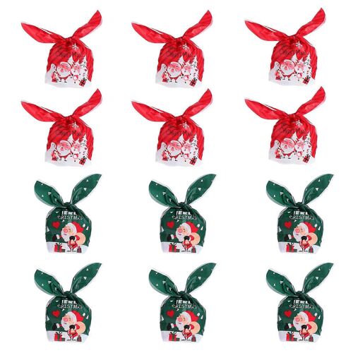 100pcs De Noël De L'oreille Du Lapin Cadeau De Bonbons Sacs De Partie Nougat Sacs D'emballage De Cadeau