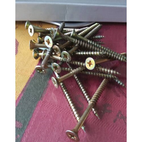 Lot de 25 vis en acier zingué tête fraisée cruciforme llongueur80 mm diamètre 4mm
