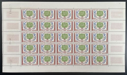 Cameroun 1960 Yt 312 Planche Sheet Arbre Annee Mondiale Du Refugie Arbre Tree Baum