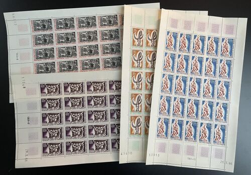 Cameroun 1966 Yt 413-416 Planche Sheet Art Masques Sculpture Culture Ethnique Festival Mondial Des Arts Negres Negro Art