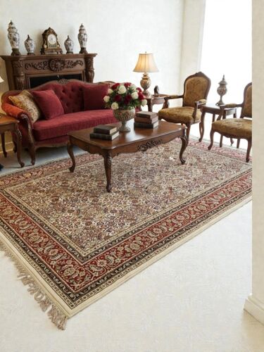 Tapis Oriental Classique Bleu Marine Et Rouge Bordeaux