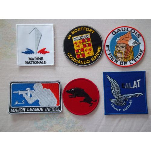 Lot 6 Écussons Militaire Collection Insignes Tissu