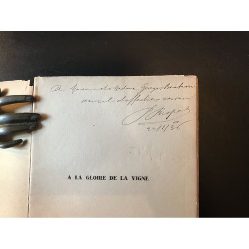 [ Envoi Autographe Daté Et Signé ] Paul Rispal - A La Gloire De La Vigne - Poésies - Sous Les Pampres En Fleurs - Les Buveurs - Toasts (Louis Cailler - 1936)