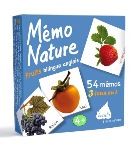 Memo Nature -Fruits Bilingue Anglais- 3 Jeux En 1