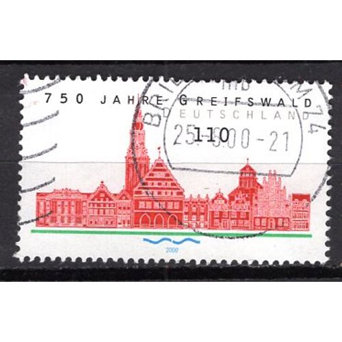 Allemagne Federale 2000 750 Eme Anniversaire De La Ville De Greifswald Yvert 1944 Oblitere