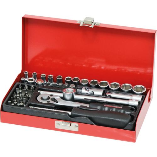 Coffret métallique de douilles 1/4" - 42 pcs