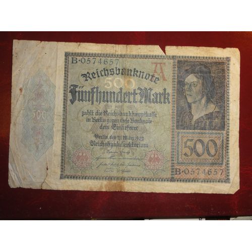Allemagne , Billet  500 Marks 1922