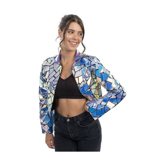 Déguisement Veste Miroir Holographique Scène Femme