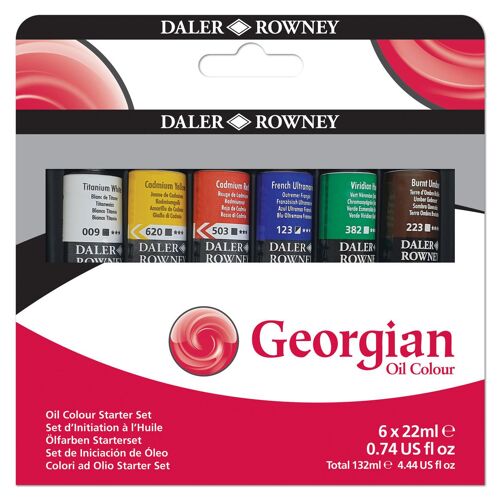 Daler Rowney Peinture À L'huile Georgian Oil 6x22ml Set Initiation
