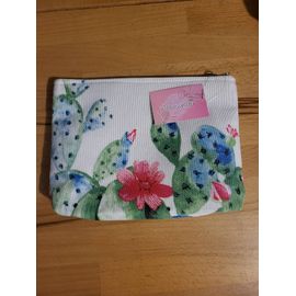 Pochette maquillage motif cactus