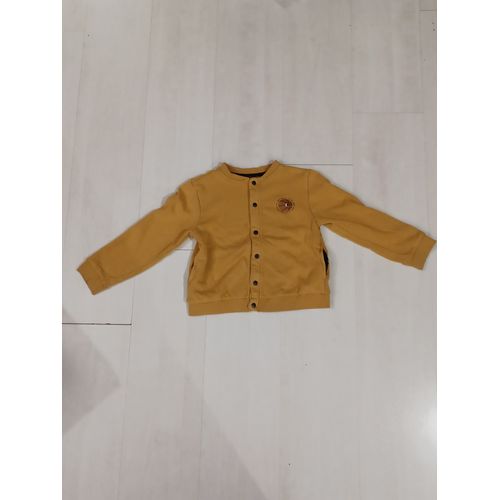 Sweat A Pressions,Motif Basket Ball , Couleur Moutarde, Taille 8 Ans