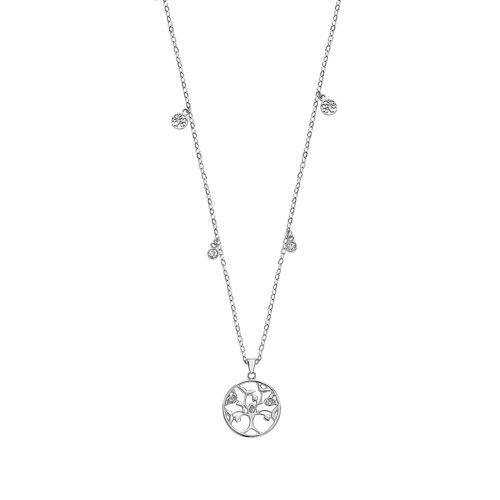 Collier Lotus Style Arbre De Vie En Acier