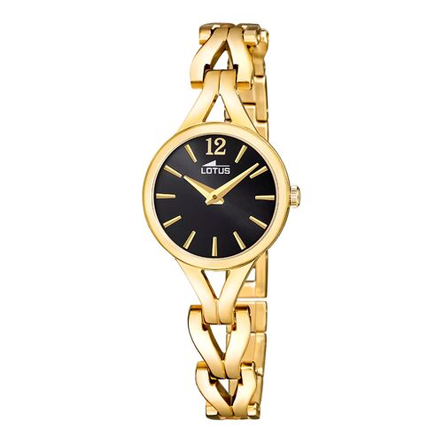 Montre Femme Lotus Old Money Acier Doré Cadran Noir
