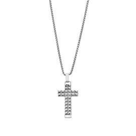 Collier Lotus Style Homme Croix En Acier