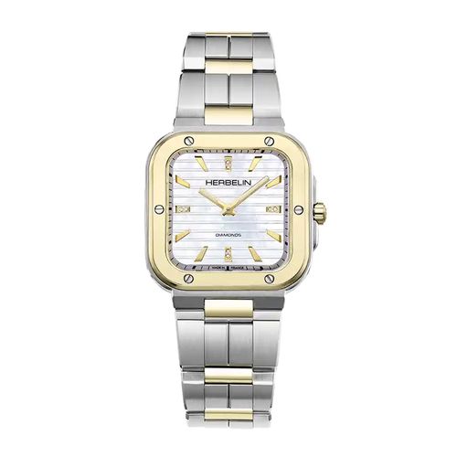Montre Femme Herbelin Cap Camara Square Bicolore Nacre/Diamants