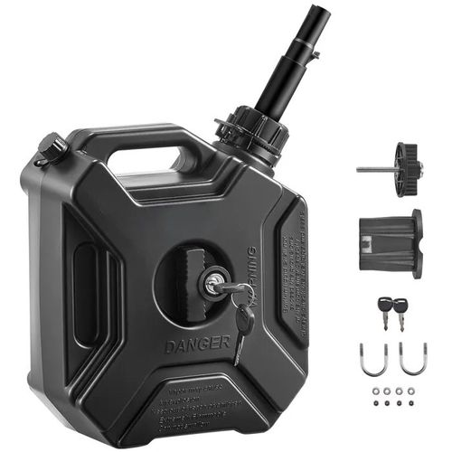 Bidon d'Essence 5 L avec Bec Verseur-Duoku-Système de Verrouillage Sécurisé-Débit Rapide de 15 L/min-Portable-Etanche-Noire